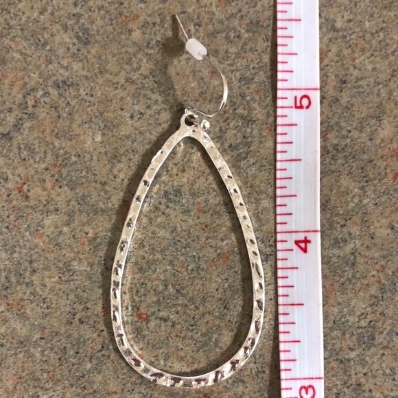 3 for $18 Silver Oval Tear Drop Earrings Post Back NWT - Picture 2 of 2